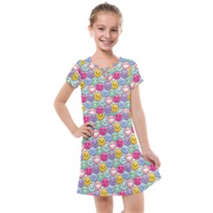 Cute Emoticon Pattern Kids  Cross Web Dress by designsbymallika