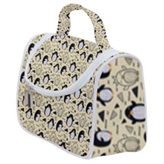 Cute Penguin Love Satchel Handbag by designsbymallika