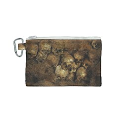 Skull Texture Vintage Canvas Cosmetic Bag (small)