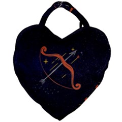 Zodiak Sagittarius Horoscope Sign Star Giant Heart Shaped Tote