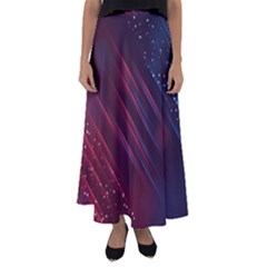 Illustrations Space Purple Flared Maxi Skirt