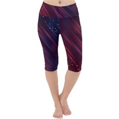 Illustrations Space Purple Lightweight Velour Cropped Yoga Leggings by Alisyart