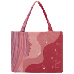 Online Woman Beauty Pink Mini Tote Bag