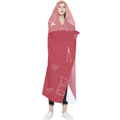 Online Woman Beauty Pink Wearable Blanket