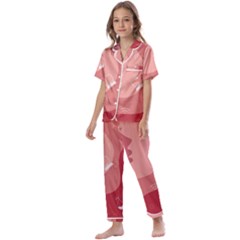 Online Woman Beauty Pink Kids  Satin Short Sleeve Pajamas Set