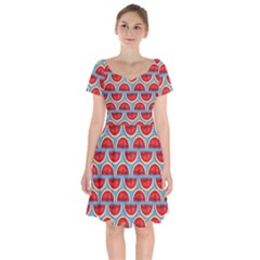 Illustrations Watermelon Texture Pattern Short Sleeve Bardot Dress by Alisyart