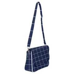 Blue Plaid Shoulder Bag With Back Zipper by goljakoff