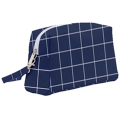 Blue Plaid Wristlet Pouch Bag (large) by goljakoff