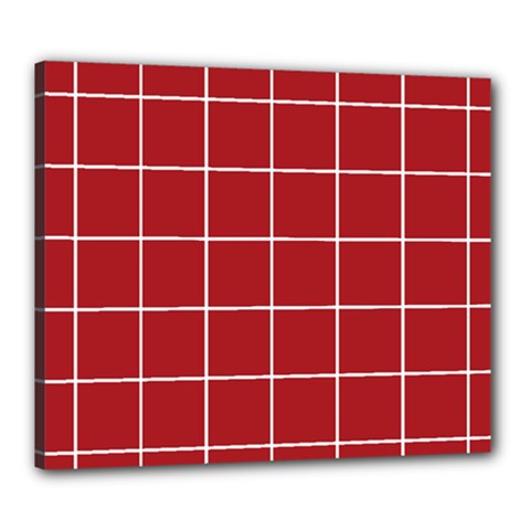 Red Plaid Canvas 24  X 20  (stretched) by goljakoff