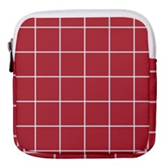 Red Plaid Mini Square Pouch by goljakoff