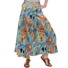 Butterfly And Flowers Satin Palazzo Pants by goljakoff