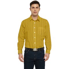 Knitted Pattern Men s Long Sleeve Pocket Shirt  by goljakoff