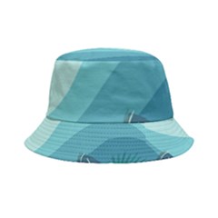Illustration Of Palm Leaves Waves Mountain Hills Inside Out Bucket Hat