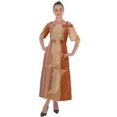 Online Woman Beauty Brown Shoulder Straps Boho Maxi Dress 