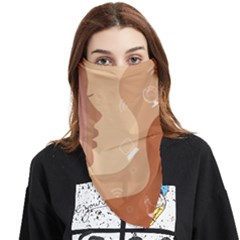 Online Woman Beauty Brown Face Covering Bandana (triangle)