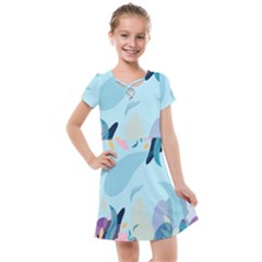 Nature Leaves Plant Background Kids  Cross Web Dress by Mariart