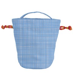Blue Knitting Drawstring Bucket Bag by goljakoff