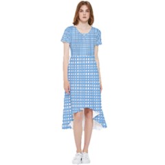 Blue Knitting High Low Boho Dress by goljakoff