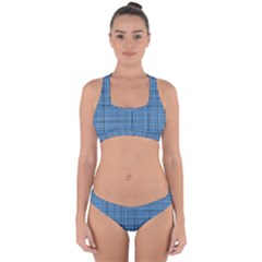 Blue Knitting Pattern Cross Back Hipster Bikini Set by goljakoff