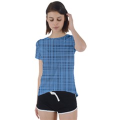 Blue Knitting Pattern Short Sleeve Foldover Tee by goljakoff