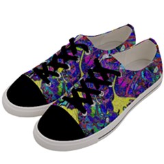 Vibrant Abstract Floral/rainbow Color Men s Low Top Canvas Sneakers by dressshop