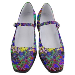 Vibrant Abstract Floral/rainbow Color Women s Mary Jane Shoes by dressshop