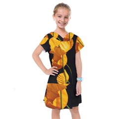 Yellow Poppies Kids  Drop Waist Dress by Audy