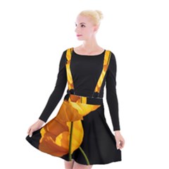 Yellow Poppies Suspender Skater Skirt by Audy