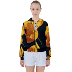 Yellow Poppies Women s Tie Up Sweat by Audy