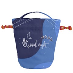 Background Good Night Drawstring Bucket Bag by Mariart