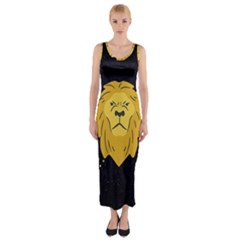 Zodiak Leo Lion Horoscope Sign Star Fitted Maxi Dress
