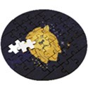 Zodiak Leo Lion Horoscope Sign Star Wooden Puzzle Round View3