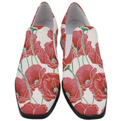Red Poppy Flowers Women Slip On Heel Loafers by goljakoff