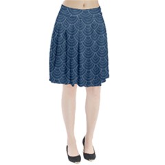 Blue Sashiko Pleated Skirt by goljakoff