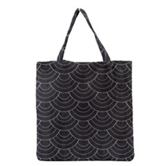 Black Sashiko Ornament Grocery Tote Bag by goljakoff