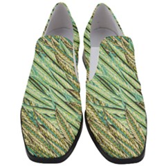 Green Leaves Women Slip On Heel Loafers by goljakoff