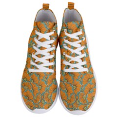 Orange Flowers Men s Lightweight High Top Sneakers by goljakoff