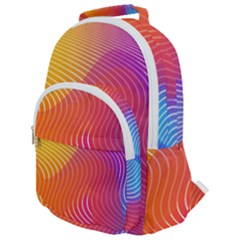 Chevron Line Poster Music Rounded Multi Pocket Backpack by Mariart
