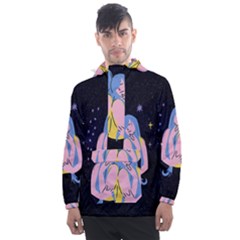 Twin Horoscope Astrology Gemini Men s Front Pocket Pullover Windbreaker by Alisyart