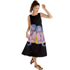 Twin Horoscope Astrology Gemini Summer Maxi Dress by Alisyart