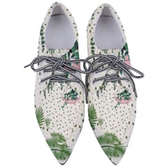 Plants Flowers Nature Blossom Pointed Oxford Shoes