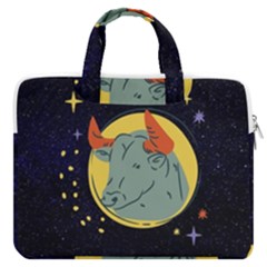 Zodiak Bull Horoscope Sign Star Double Pocket Laptop Bag