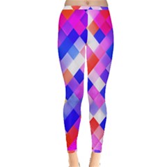 Squares Pattern Geometric Seamless Inside Out Leggings by Dutashop