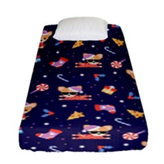 Cat Astro Love Fitted Sheet (single Size) by designsbymallika