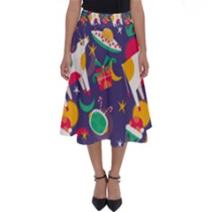 Space Christmas 2 Perfect Length Midi Skirt by designsbymallika