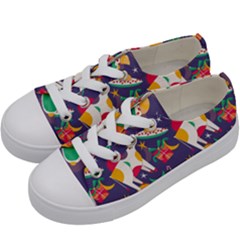 Space Christmas 2 Kids  Low Top Canvas Sneakers by designsbymallika