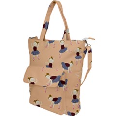 Cute  Pattern With  Dancing Ballerinas On Pink Background Shoulder Tote Bag by EvgeniiaBychkova