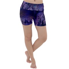 Winter Nights In The Forest Lightweight Velour Yoga Shorts by ArtsyWishy