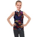 Butterfly Floral Pattern Kids  Sleeveless Polo Tee View1