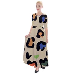 Animal Print Design Half Sleeves Maxi Dress by ArtsyWishy